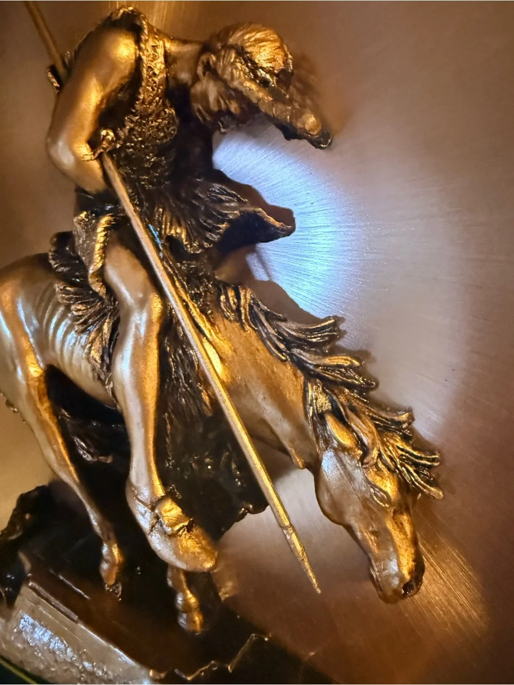 Copper-Tone Western Horse & Rider Framed Wall Art